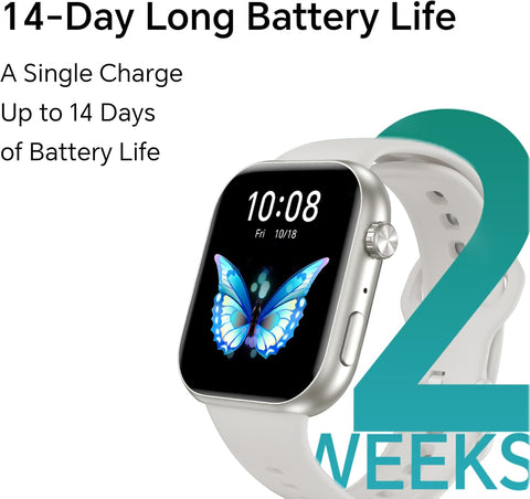 HONOR Choice Watch 2i Smartwatch, 1.85″ AMOLED Display, 14-Day Battery, Bluetooth Calling, Heart Rate & SpO₂ Monitoring, 109 Sports Modes, IP68 Water-Resistant, Android & iOS, White