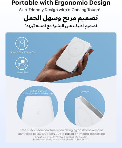 Anker MagGo Power Bank, Ultra-Slim 10,000mAh Magnetic Battery Pack, Qi2 Certified 15W Ultra-Fast MagSafe Compatible Portable Charger, Ergonomic Design, for iPhone17/16/15/14 Series, and more