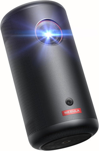 NEBULA Capsule 3 1080p Mini Projector, Smart 200 ANSI-Lumen Portable Projector with Official Google TV, Built-In Netflix, Dolby Digital, 120-Inch Picture, Built-In Battery with 2.5 Hours of Playtime