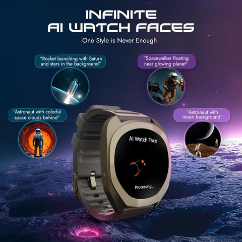 Fastrack Smart Watch | BT Calling | 3.5cm Ultra UV Round Display, Deep Black, Standard