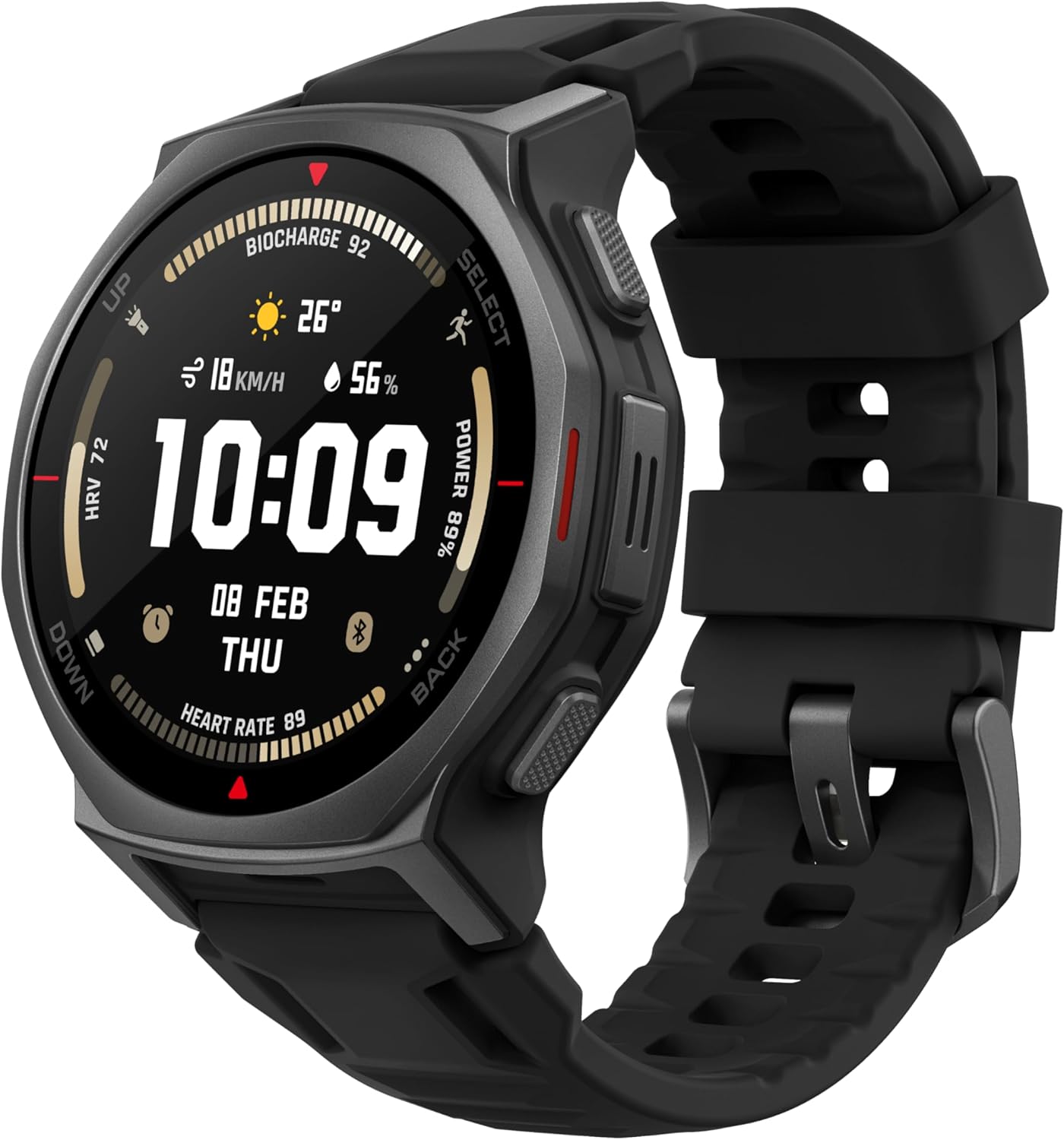 Amazfit T-Rex 3 Pro Outdoor Smartwatch 44 mm/48 mm Sapphire AMOLED Display, Titanium Bezel, Dual Band GPS, Offline Maps, 25 Day Battery, Integrated Torch, 10 ATM, 180+ Sports Modes for Android