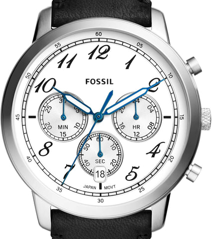 Fossil Men's Neutra Arabic Chronograph Stainless Steel Watch, Color: Silver/Black Arabic (Model: FS6023)