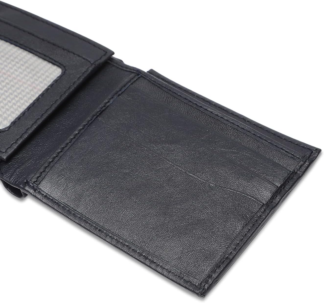 Bi-Fold Organised Wallet Flat Nappa Genuine and Smooth Leather Upper IM2021XDA0004-400-Navy Blue