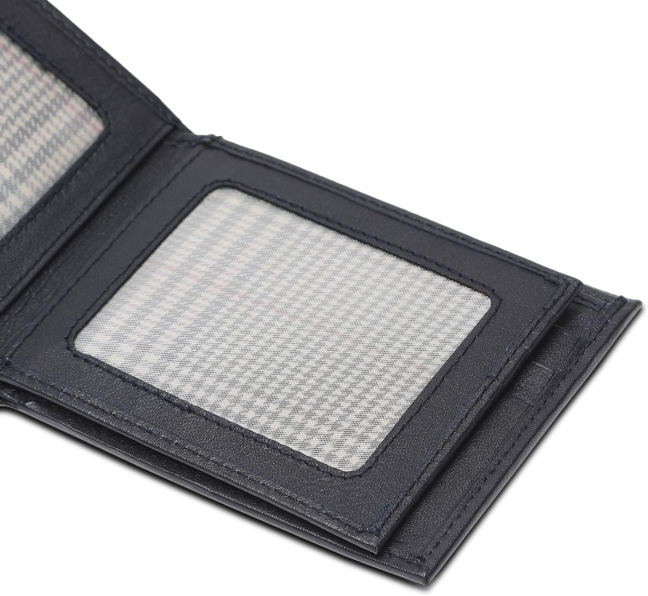 Bi-Fold Organised Wallet Flat Nappa Genuine and Smooth Leather Upper IM2021XDA0002-400-Navy Blue