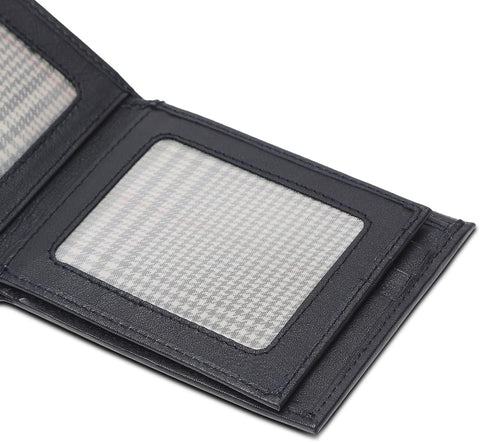 Bi-Fold Organised Wallet Flat Nappa Genuine and Smooth Leather Upper IM2021XDA0002-400-Navy Blue
