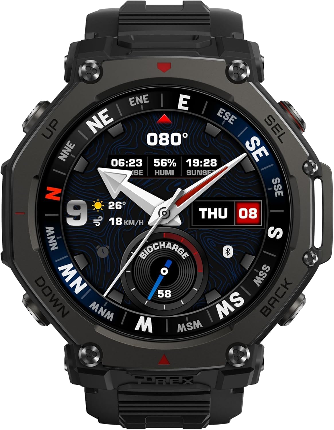 Amazfit T-Rex 3 Pro Outdoor Smartwatch 48 mm Sapphire AMOLED Display, Titanium Bezel, Dual Band GPS, Offline Maps, 25 Day Battery, Integrated Torch, 10 ATM, 180+ Sports Modes for Android & iPhone