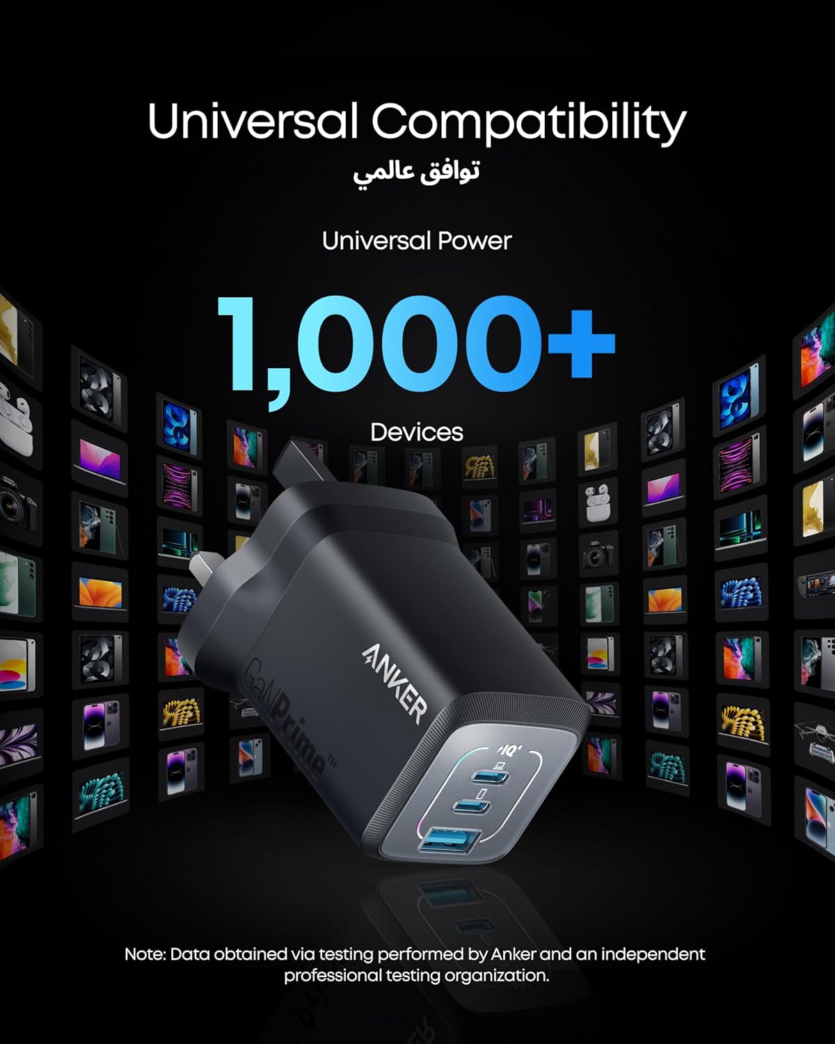 Anker 67W USB C Plug Prime GaN Wall Charger, 3-Port Compact and Foldable Fast PPS Charger, For MacBook Pro/Air, iPad Pro, iPhone17/16/15 Series, Galaxy S26 Series, Note20, Pixel, Apple Watch, and More