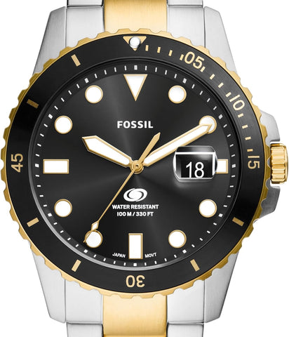 Fossil Blue Dive Three-Hand Date Two-Tone Stainless Steel Watch - FS6031