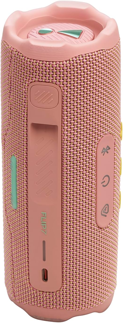 JBL Flip 7 - JBL Pro Sound with AI Sound Boost, up to 16 hours of playtime, multi-speaker connection via Auracast, and waterproof, dustproof, drop-proof design for all adventures – Pink.