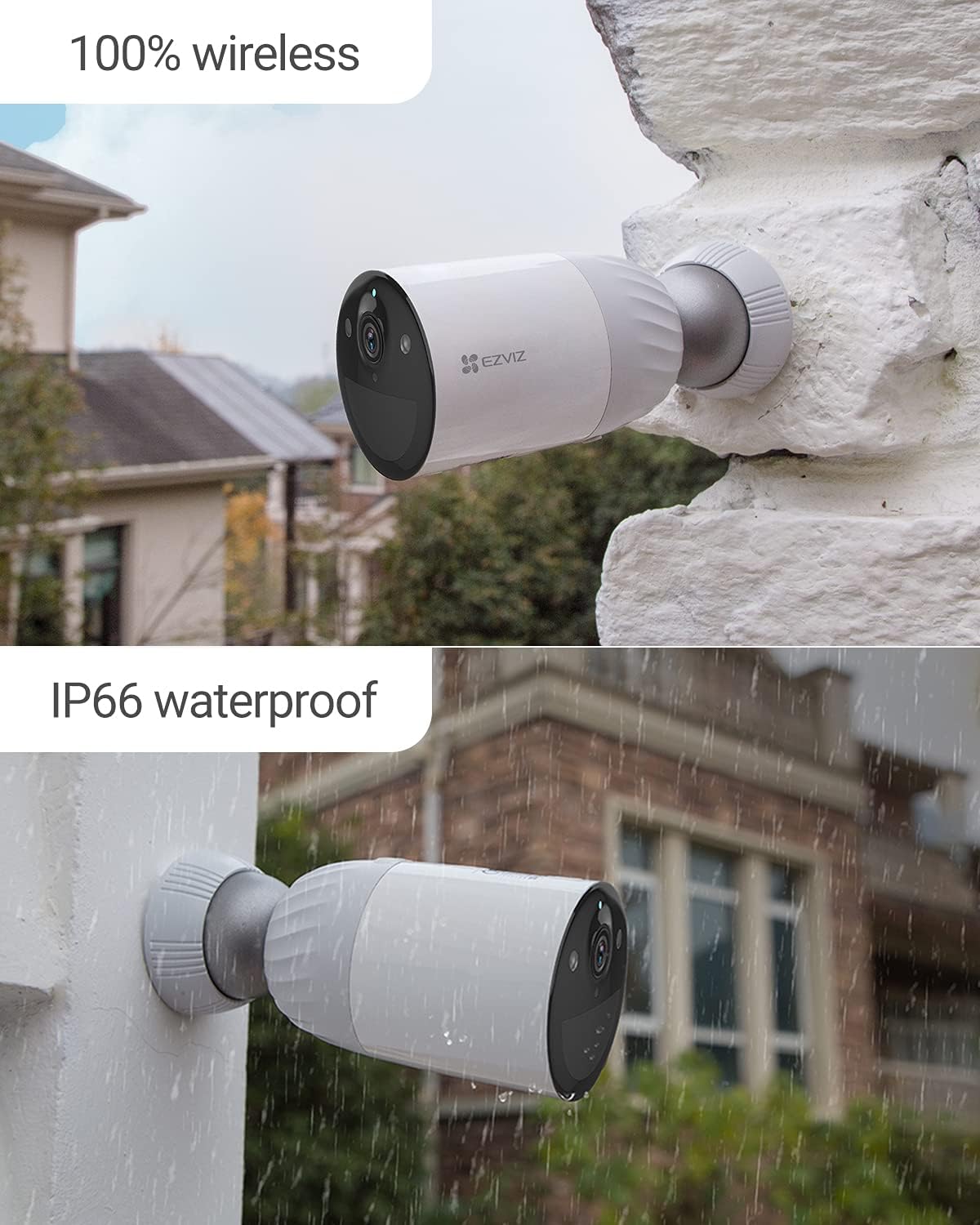 EZVIZ BC1 WiFi Outdoor Camera,1080p security camera CCTV with 365 Days Battery Life, Color Night Vision, PIR Motion, smart Human Detection, Two Way Audio, works with Alexa & Google assistant (BC1-B1)