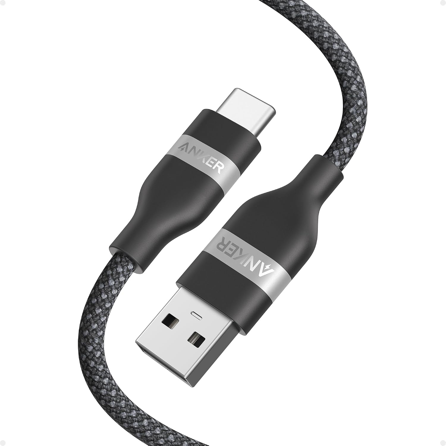 Anker Car Carplay USB to USB C Cable for iPhone17/16, Upcycled Braided USB A to USB C Car Charger Cord for Samsung Note20 and More (USB 2.0, 3FT)