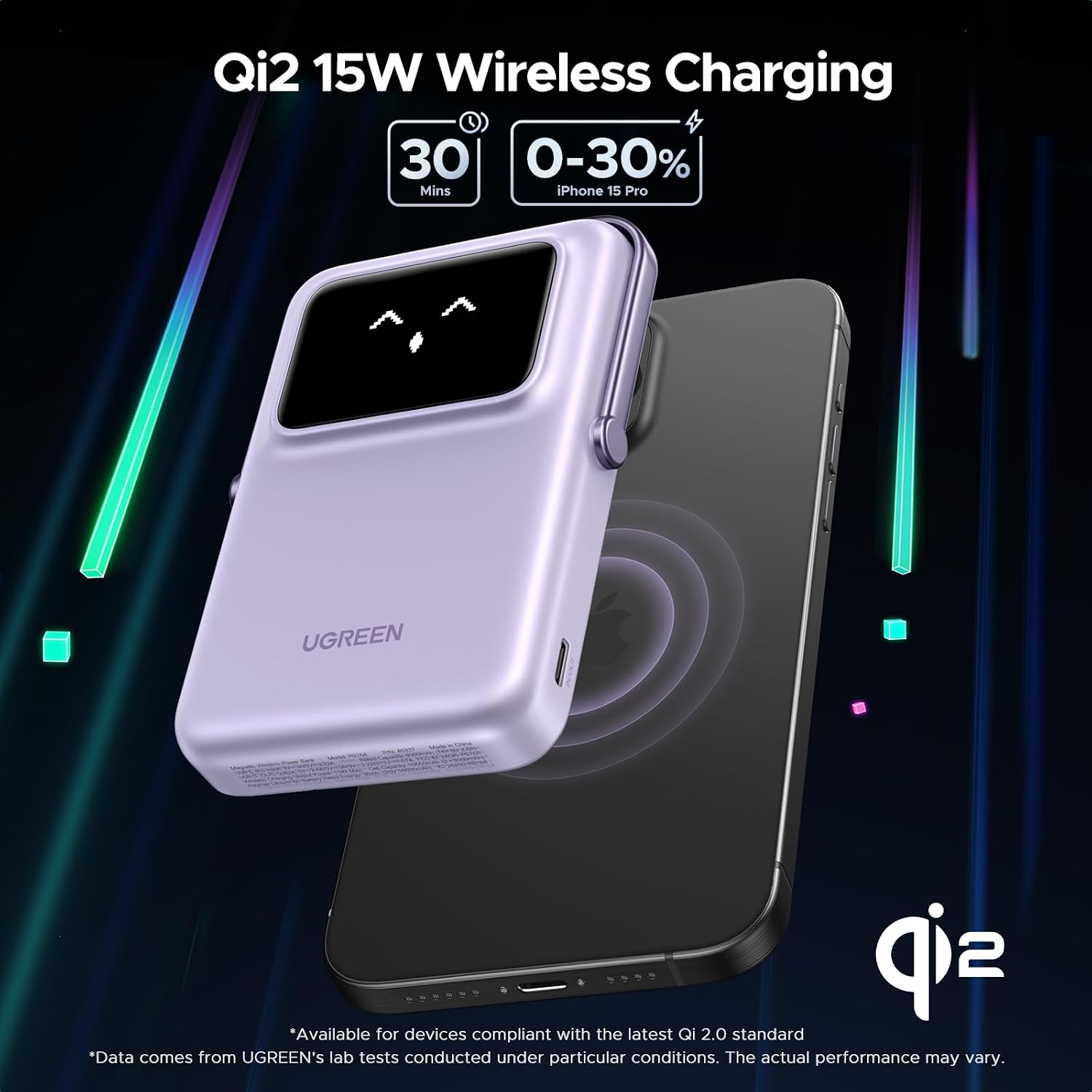 UGreen Powerbank Robotic 10000 Mah Pd 20W Magnetic With Stan