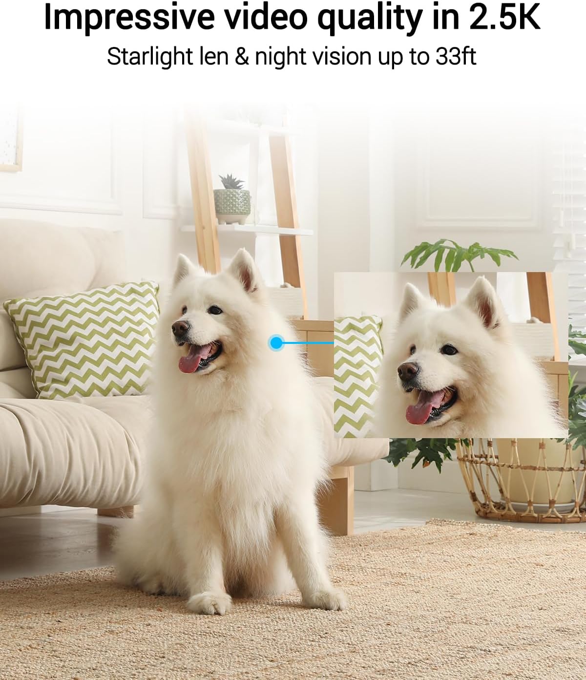 EZVIZ C6 Security WiFi Camera, 2K+ Indoor Home camera with AI Powered Human & Pet & Sound Detection, Night Vision, Auto-Zoom Tracking, Two Way Audio & Calling, 2.4G/5G WiFi, SD Card/Cloud Storage