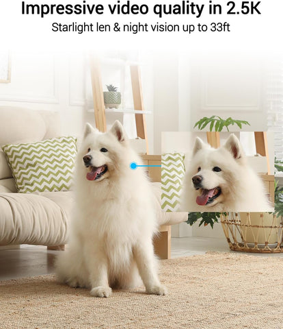 EZVIZ C6 Security WiFi Camera, 2K+ Indoor Home camera with AI Powered Human & Pet & Sound Detection, Night Vision, Auto-Zoom Tracking, Two Way Audio & Calling, 2.4G/5G WiFi, SD Card/Cloud Storage