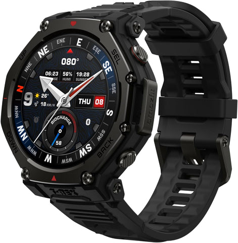 Amazfit T-Rex 3 Pro Outdoor Smartwatch 48 mm Sapphire AMOLED Display, Titanium Bezel, Dual Band GPS, Offline Maps, 25 Day Battery, Integrated Torch, 10 ATM, 180+ Sports Modes for Android & iPhone