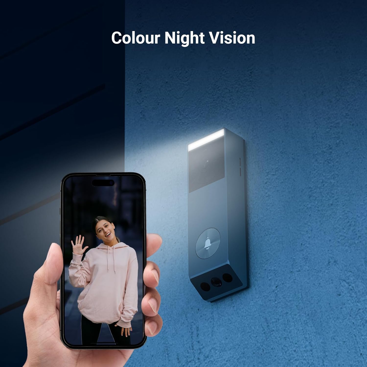 EZVIZ Video Doorbell with 2K & 1080p Double Camera, Wireless Doorbell with Solar Panel, Person Detection, Package Detection, Two-Way Audio and Colour Night Vision, 32GB eMMC Memory, EP3x Pro
