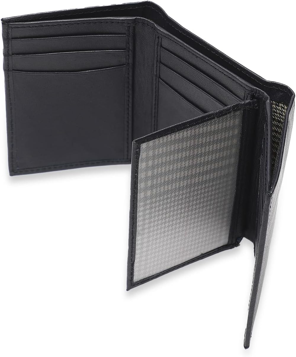 Tri-Fold Organised Wallet Flat Nappa Genuine and Smooth Leather Upper IM2021XDA0006-400-Navy Blue