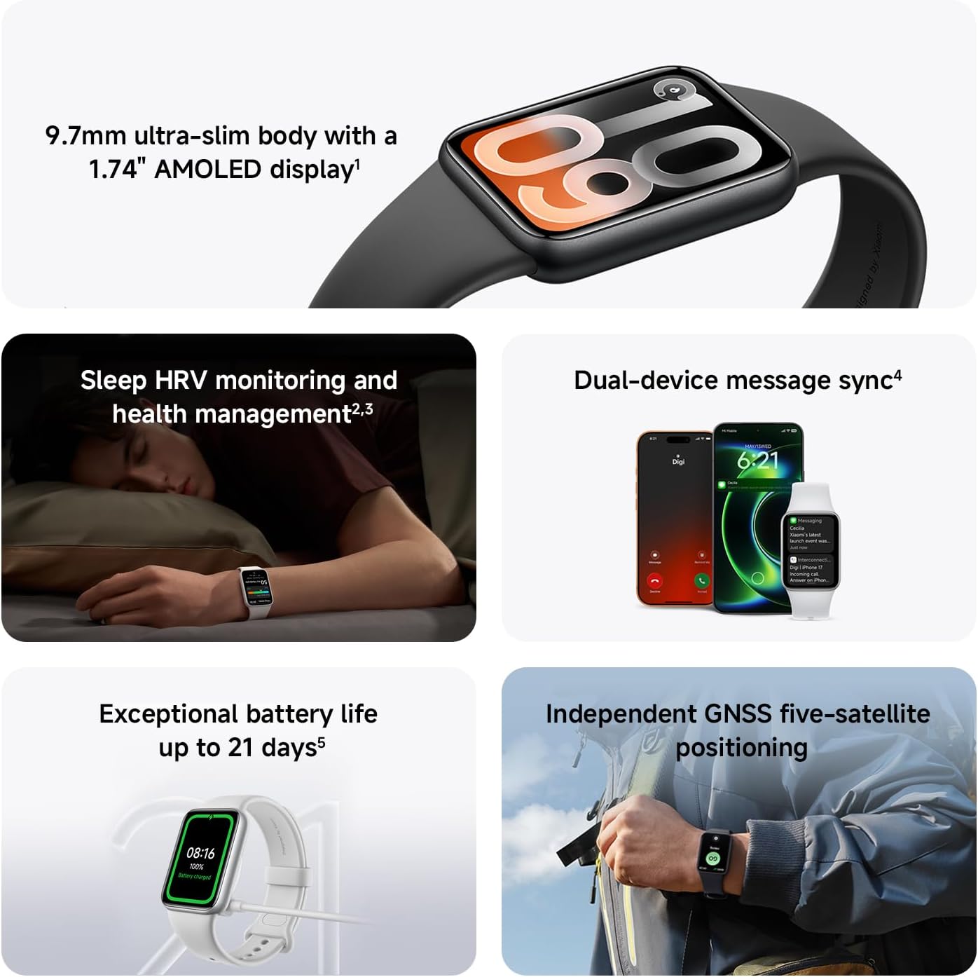 Xiaomi Smart Band 10 Pro, Watch-style fitness tracker for Men and Women, 1.74" AMOLED display, Upgraded sleep algorithm, 21 Days Battery Life, Android & ios, 150+ sports modes, GNSS, 5ATM, Black