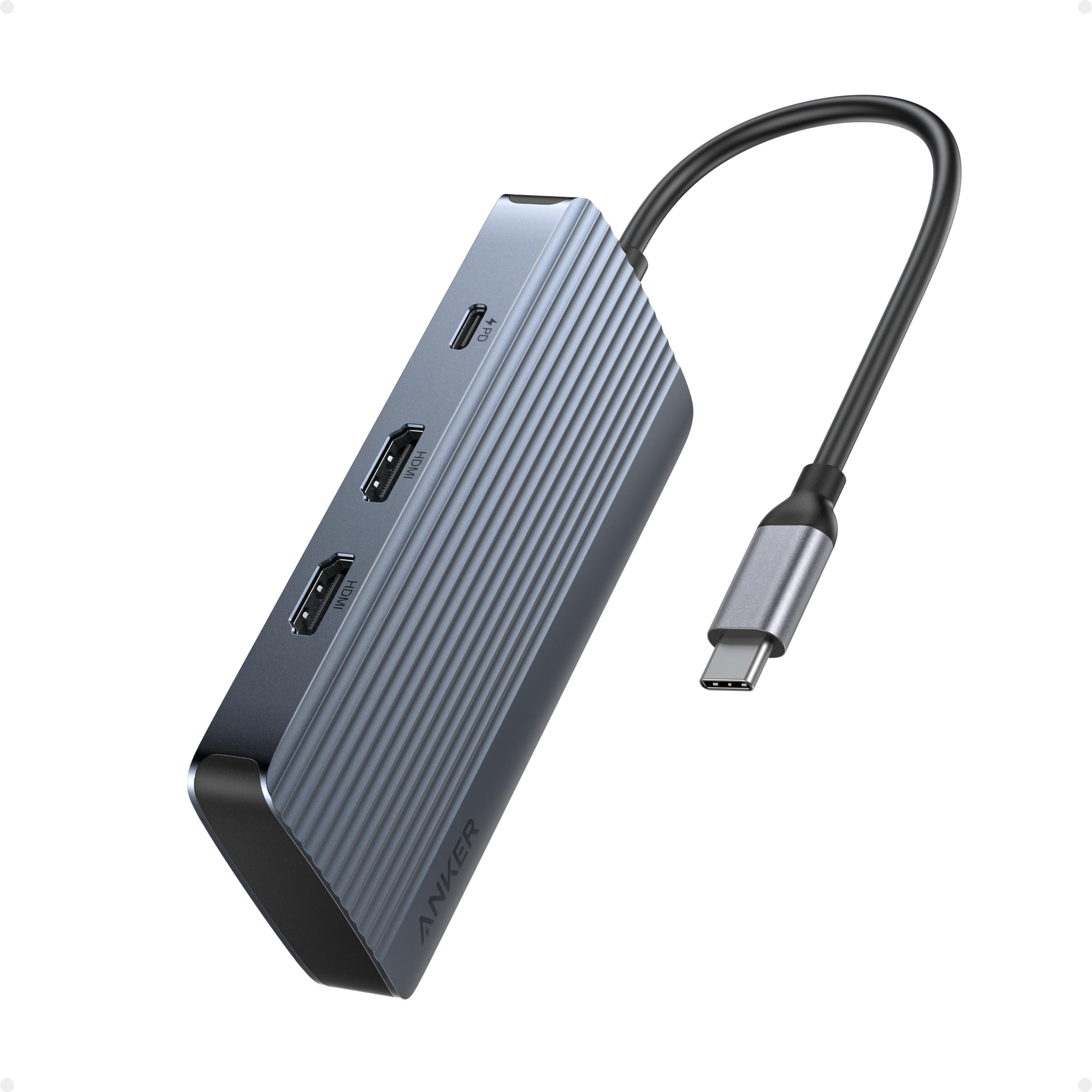 Anker USB C Hub, Triple Display USB-C Hub (14-in-1), 4K@60Hz HDMI with 100W Max Power Delivery, 5 Gbps USB-C and USB-A Data Ports, For Macbook, Lenovo, Dell XPS, HP Laptops, and More