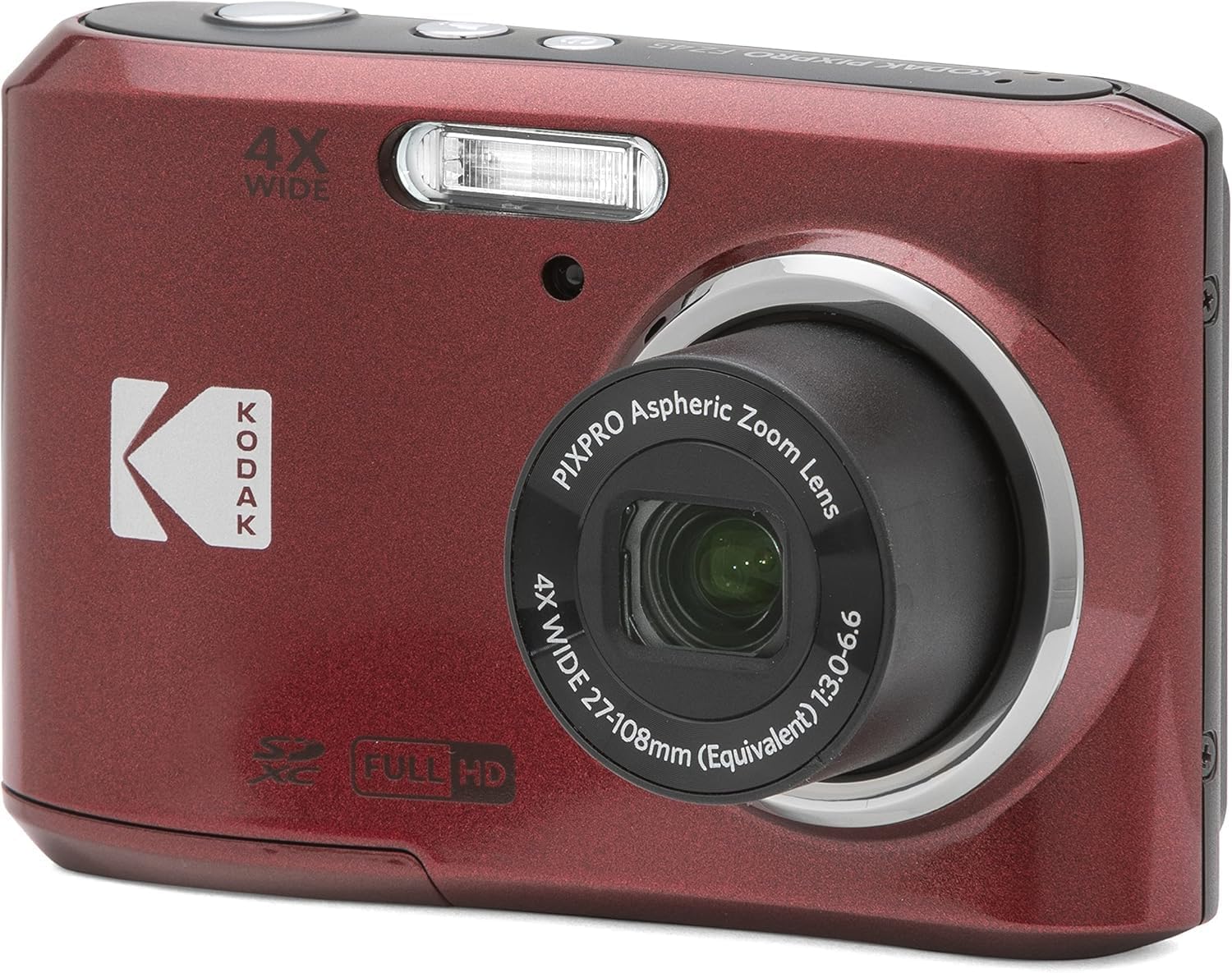KODAK Compact Cameras - FZ45 RD - 4x CMOS - AA Batteries | 16MP Sensor, 2.7 LCD, Full HD 1080p Video, Uses 2×aa Batteries
