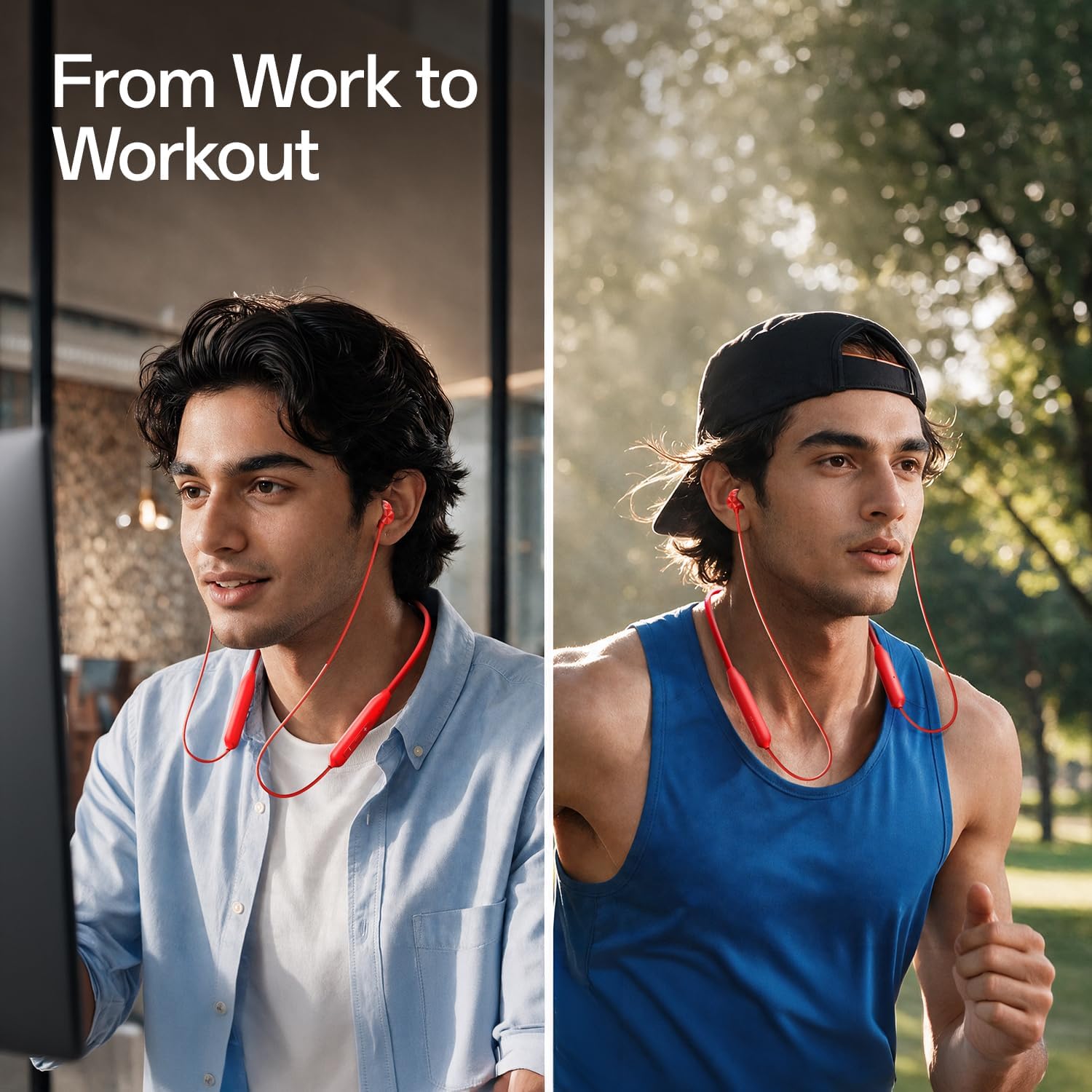 One Plus Bullets Wireless Z3 Bluetooth 5.0 in Ear Earphones, Spatial Audio – 12.4 mm Drivers, 36 Hrs Battery Life (Samba Sunset)