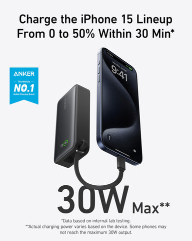 Anker 30W PD 10000mAh Power Bank with Built-in Cable