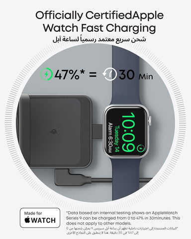 Anker MagSafe Charger Compatible, MagGo 3-in-1 Wireless Charging Station, Qi2 Certified 15W Wireless Stand, Apple Watch Charger for MagSafe, For iPhone 17/16/15, AirPods (40W USB C Charger Included)