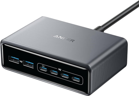 Anker Prime Charger, 200W 6-Port GaN Charging Station, Fast Charging USB C Charger, Compatible with iPhone 17/16 Series, MacBook Pro/Air, iPad Pro, Dell XPS, Samsung S26/ S25/S24, Huawei, Xiaomi, Vivo