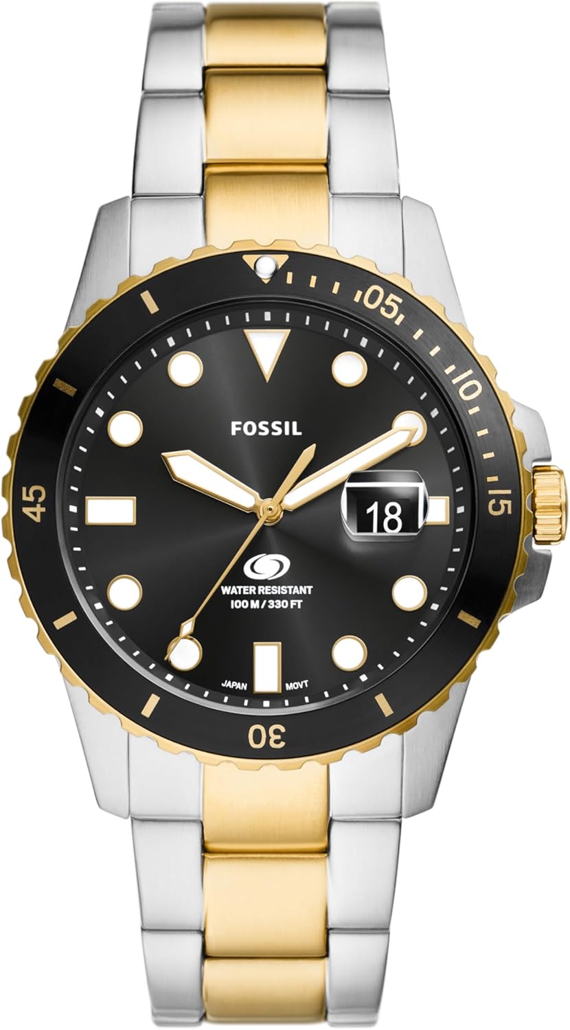 Fossil Blue Dive Three-Hand Date Two-Tone Stainless Steel Watch - FS6031