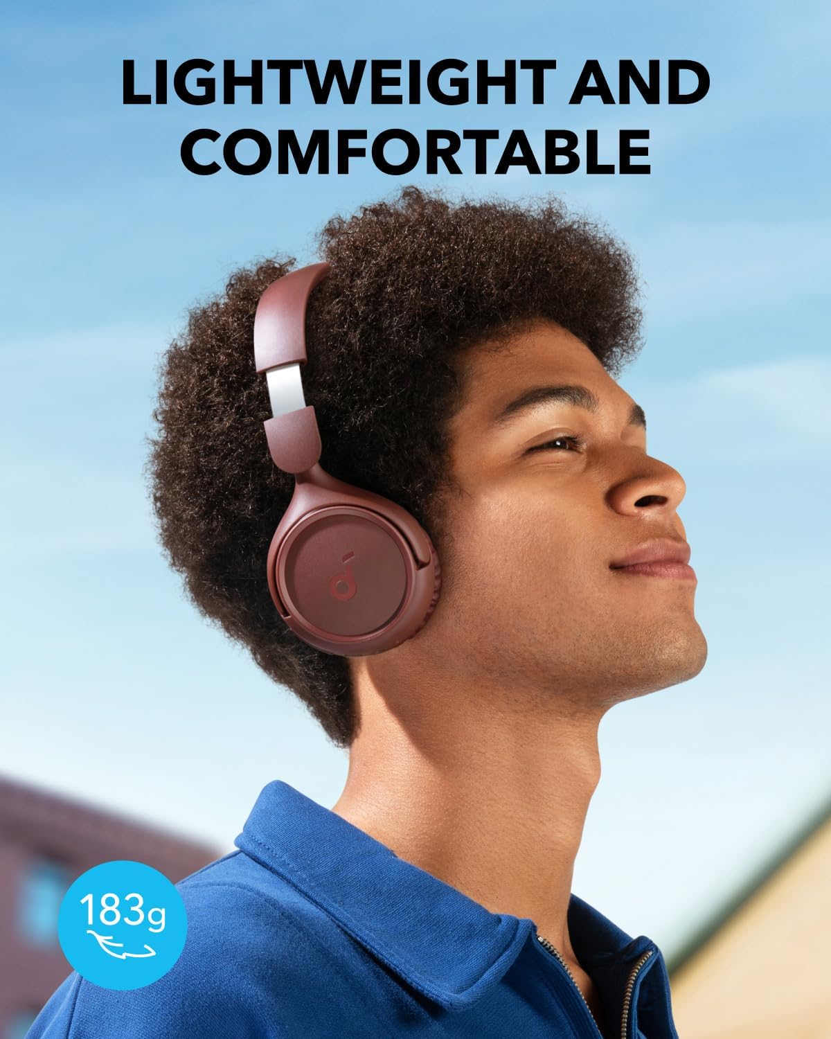 Soundcore by Anker H30i Bluetooth Headphones 70 Hours Playback 40 mm Drives Bluetooth 5.3 Ultra Light App Supported Red