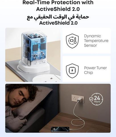 USB C Plug, Anker 47W 2-Port Fast USB C Charger, Nano 3 GaN Compact Charger for iPhone17/16/15, Samsung Galaxy S25/S24, Ultra/S24/S23, Pixel 4/3, iPad Mini, and More (Cable Not Included)