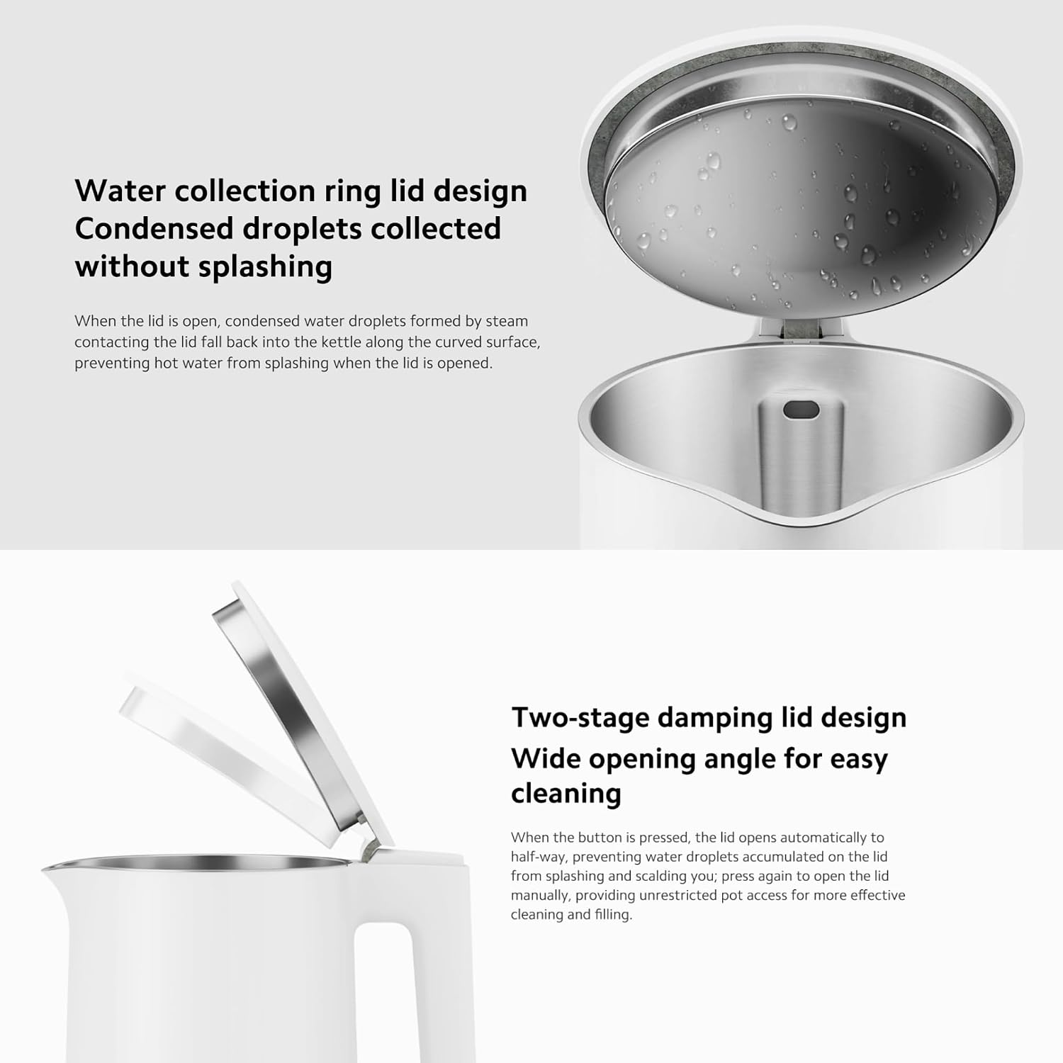 Xiaomi Electric Kettle 2 – 1.7L BPA-Free Stainless Steel Electric Kettle with 1800W Quick Boil, high capacity up to 8 cups, Auto Shut-Off, Boil-Dry Protection, Lightweight Design– White