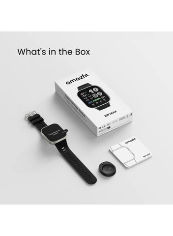 550 mAh Amazfit Bip Max 50mm Smartwatch, 2.07" AMOLED Display, 20 Days of Battery, GPS, 4GB Storage, Offline Maps, Fitness Tracker, Hybrid Training, 150+ Sports, HYROX Mode, 5 ATM for Android & iPhone, Silver silver