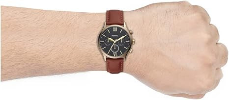 Fossil Mens Fenmore Midsize Leather Watch Bq2404, Brown