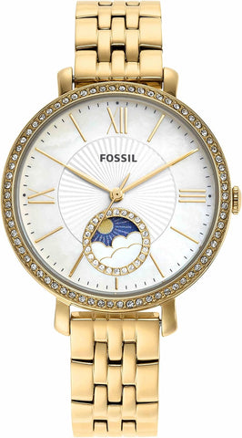 Fossil Women's Jacqueline Stainless Steel Multifunction Watch, Gold Moonphase, One Size, Jacqueline Multifunction Stainless Steel Watch - ES5167