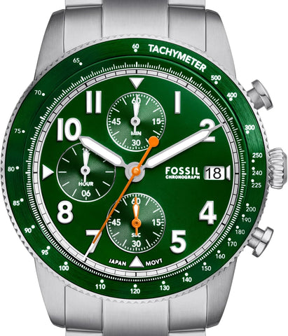 Fossil Sport Tourer Men's Automotive-Inspired Sports Watch with Stainless Steel, Silicone, or Leather Band