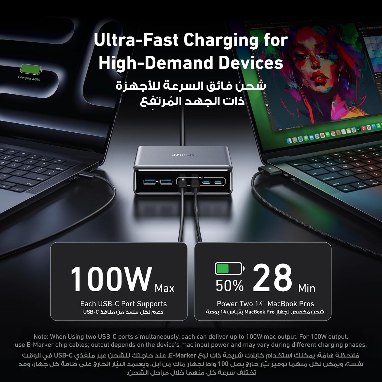 Anker Prime Charger, 200W 6-Port GaN Charging Station, Fast Charging USB C Charger, Compatible with iPhone 17/16 Series, MacBook Pro/Air, iPad Pro, Dell XPS, Samsung S26/ S25/S24, Huawei, Xiaomi, Vivo