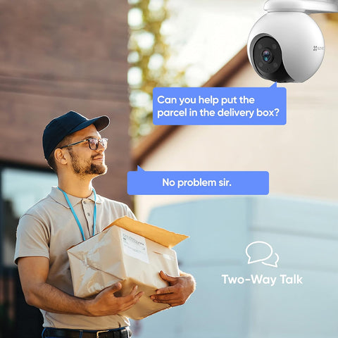 Ezviz by Hikvision H8 Pro Pan & Tilt Wi-Fi Camera|2K Resolution|360° Coverage|Auto-Tracking|Color Night Vision|Two-Way Talk|Weatherproof Design|Supports MicroSD Card (Up to 512 GB)|White