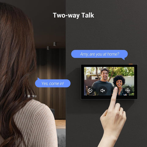 EZVIZ 7'' Wireless Security Monitor with Smart Touch Screen for Home System, 4600mAh Battery, 2.4GHz Wi-Fi, Two-Way Audio, Remote Control with APP, SD7
