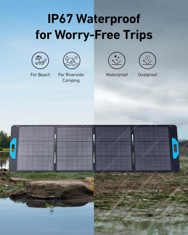 Anker 531 Solar Panel, 200W Foldable Portable Solar Charger, IP67 Waterproof, 23% Higher Energy Conversion Efficiency,Smart Sunlight Alignment via Suncast, For Camping, RV (Only for PowerHouse 767)