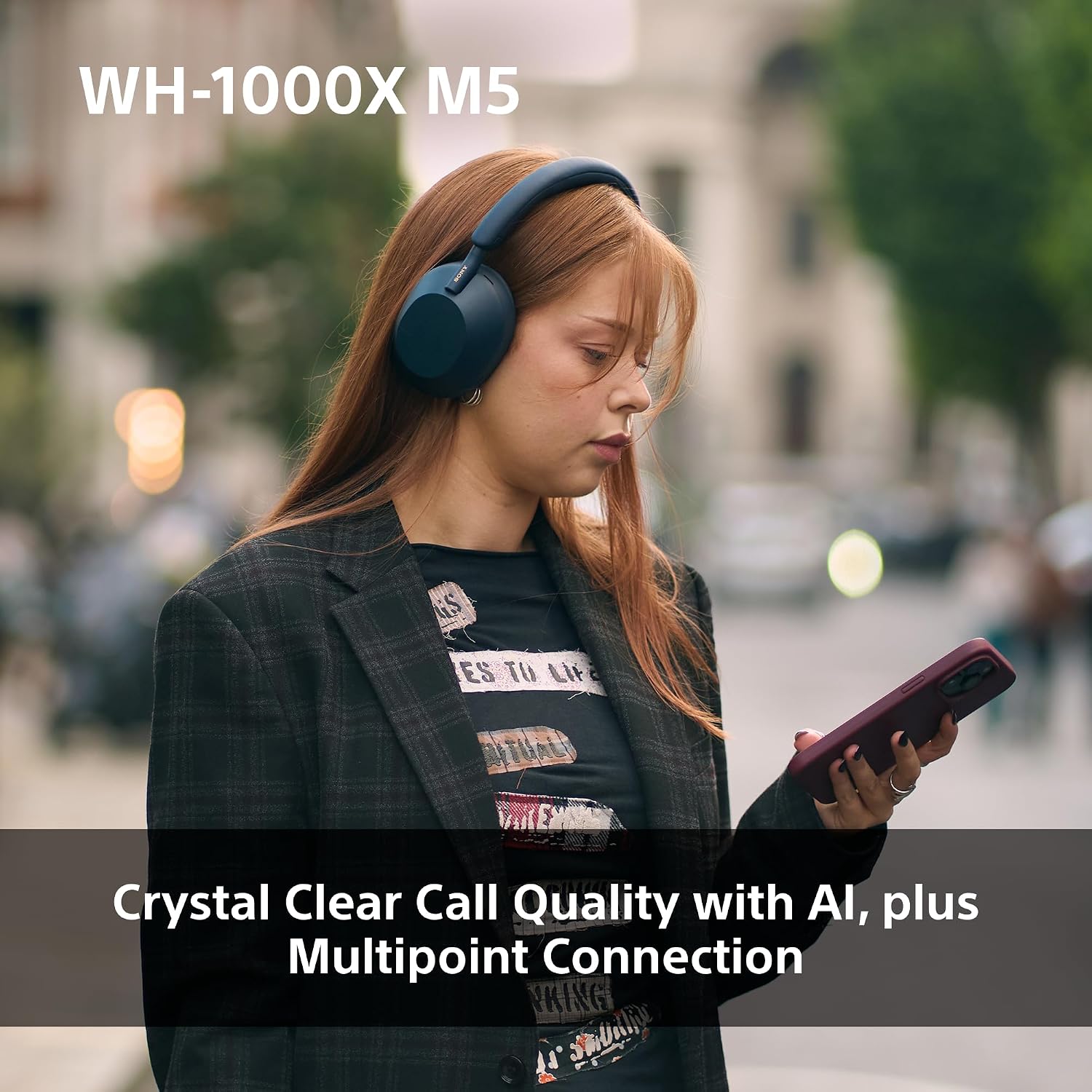 Sony WH-1000XM5 Wireless Noise Cancelling Headphones (30h Battery, Touch Sensor, Quick Charge Function, Optimised for Amazon Alexa, Headset with Microphone) Midnight Blue, Blue