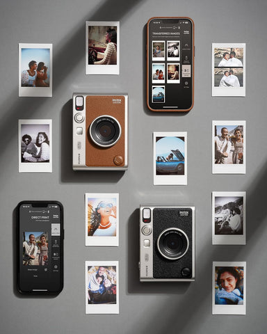 Fujifilm INSTAX Mini EVO Hybrid Instant Camera – Black (USB-C) | Instant Print with Digital Preview, Creative Modes & Built-In Selfie Mirror