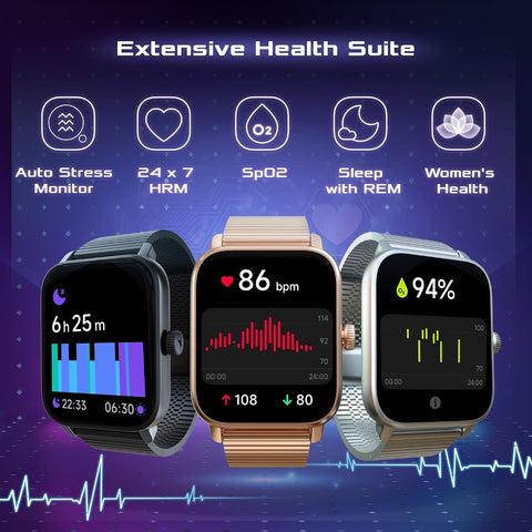 Fastrack Phantom Smart Watch|1.85" UltraVU Display| Functional Crown| SingleSync BT Calling|100+ Sports Modes|100+ Watchfaces|AI Voice Assistant|in-Built Games| Aluminium Case with Mesh Strap