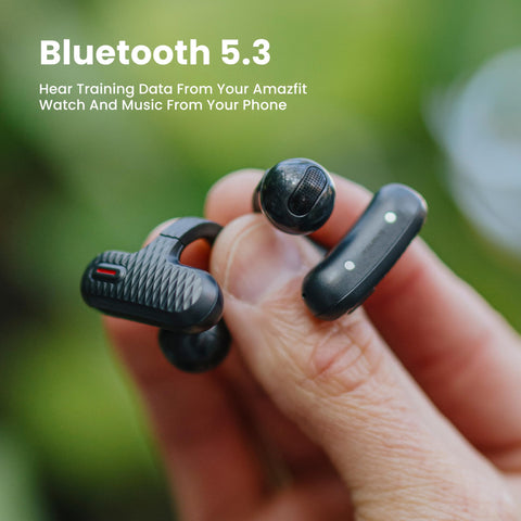 New Amazfit Up Headphones OWS Open Ear Wireless Earbuds with Bluetooth 5.3, Easy Touch Control, IPX 4 Water Resistant, AI Background Noise Reduction,Earphones Orginal Black