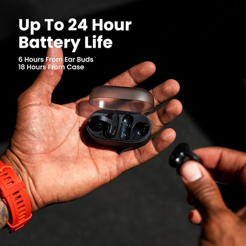 New Amazfit Up Headphones OWS Open Ear Wireless Earbuds with Bluetooth 5.3, Easy Touch Control, IPX 4 Water Resistant, AI Background Noise Reduction,Earphones Orginal Black