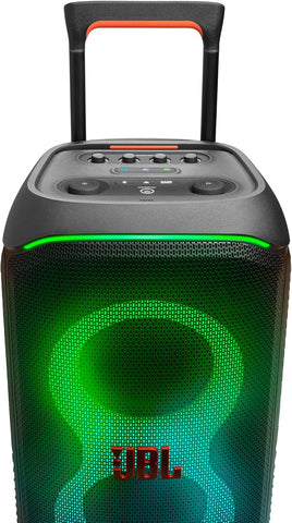 JBL Partybox Ultimate Massive party speaker with powerful sound, multi-dimensional lightshow, and splashproof design.