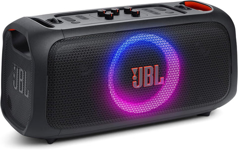 JBL Partybox Ultimate Massive party speaker with powerful sound, multi-dimensional lightshow, and splashproof design.