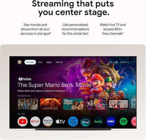 Google TV Streamer 4K - Fast Streaming Entertainment With Voice Search Remote - Watch Movies, Shows, Live TV, and Netflix in 4K HDR - Smart Home Control - 32 GB Storage - Porcelain