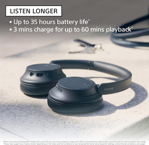 Sony WH-CH720N Wireless Noise Cancelling Headphones, 35 hours battery life, Clearer hands-free calling, Multipoint Connection, White, UAE Version - 1-Year warranty