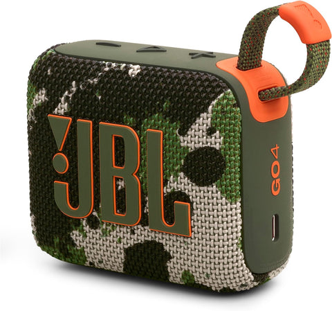 JBL Go 3 Portable Waterproof Speaker with JBL Pro Sound, Powerful Audio, Punchy Bass, Ultra-Compact Size, Dustproof, Wireless Bluetooth Streaming, 5 Hours of Playtime - Squad, JBLGO3SQUAD